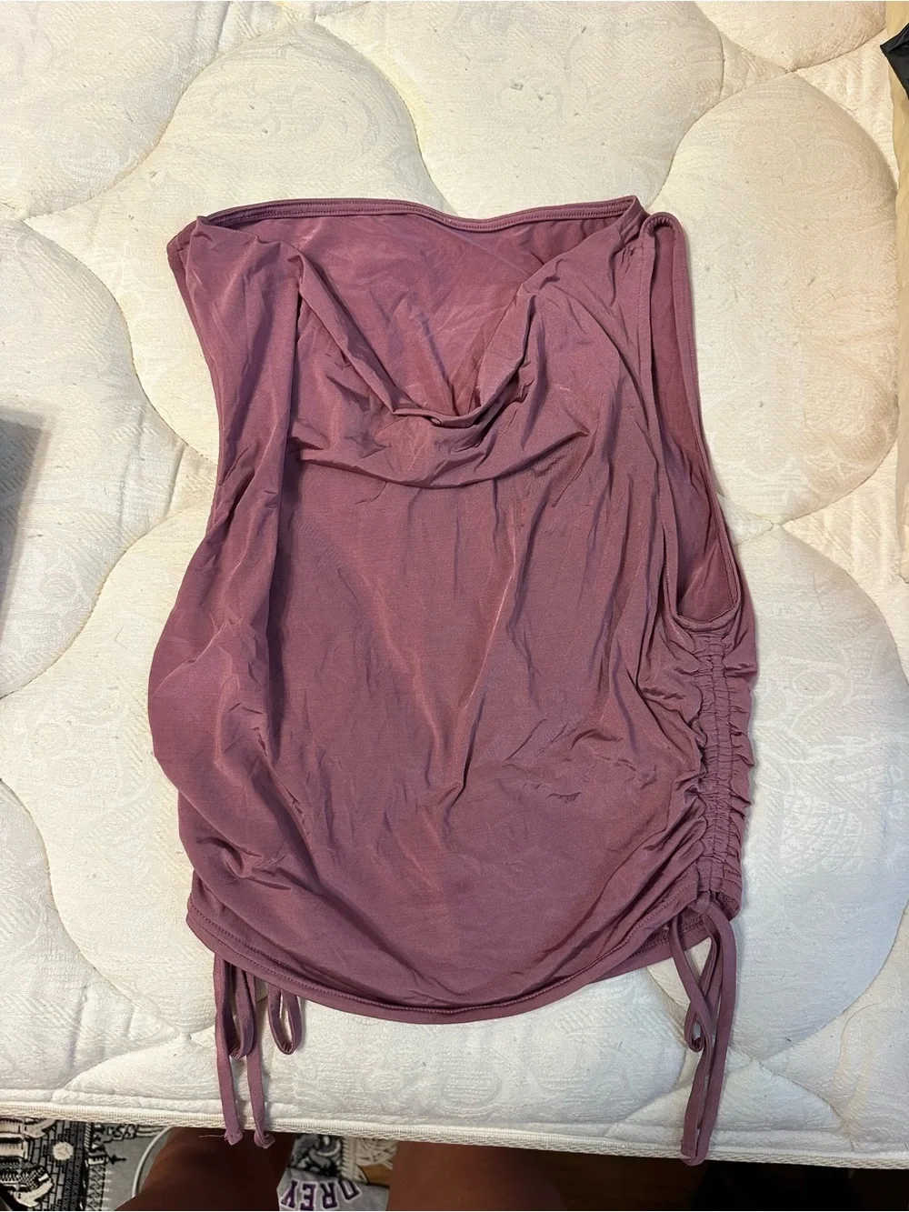 ALO Yoga Purple Ruched Drawstring Top
